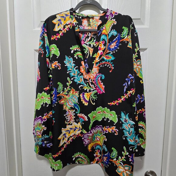 Lauren Ralph Lauren Tops - Lauren Ralph Lauren Ladies Top 3X Floral Pullover Vneck Long Sleeve